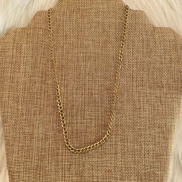 VINtage Emmons Chain Link Necklace Gold Tone Metal Signed Dainty 6079 - Picture 1 of 10